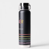 Persoonlijk toekomstig leraar kleurrijk geluid waterfles (Achterkant)