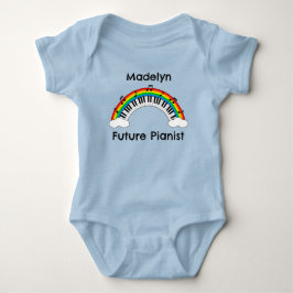 Persoonlijk toekomstige pianist regenboog baby bod romper