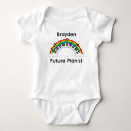 Persoonlijk toekomstige pianist regenboog baby rom romper