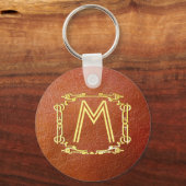 Persoonlijk toetsenbord op faux-leder sleutelhanger (Voorkant)