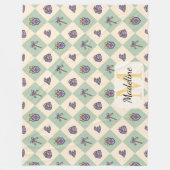 Persoonlijk Tovenaarsschool Monogram Naam Groen Fleece Deken (Voorkant)
