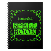 Persoonlijk toverboek in groene goth-stijl notitieboek (Voorkant)