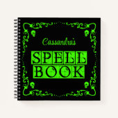 Persoonlijk toverboek in groene goth-stijl notitieboek (Voorkant)