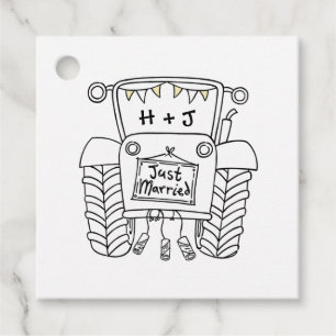 Persoonlijk Tractor Land Huwelijk Favoriet Tag Bedankjes Labels
