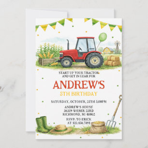 Persoonlijk Tractor Verjaardags Ranch Feestje Kaart