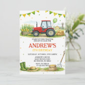 Persoonlijk Tractor Verjaardags Ranch Feestje Kaart (Staand voorkant)