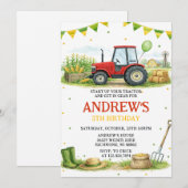 Persoonlijk Tractor Verjaardags Ranch Feestje Kaart (Voorkant / Achterkant)