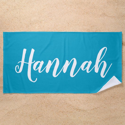 Persoonlijk trendy script aangepaste naam Cool leu Strandlaken