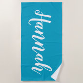 Persoonlijk trendy script aangepaste naam Cool leu Strandlaken (Voorkant)