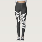 Persoonlijk Tribal Star Design Charcolgrijs Leggings (Voorkant)