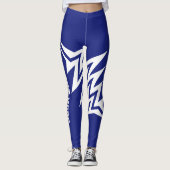 Persoonlijk Tribal Star Design Navyblauw Leggings (Voorkant)