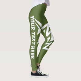 Persoonlijk Tribal Star Design Olijfgroen Leggings
