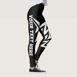 Persoonlijk Tribal Star Design Zwart en Wit Leggings