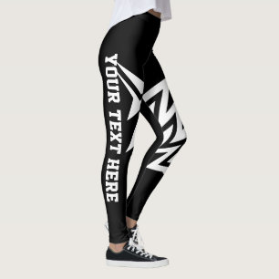 Persoonlijk Tribal Star Design Zwart en Wit Leggings