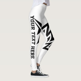 Persoonlijk Tribale Ster Design Wit en Zwart Leggings