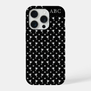 Persoonlijk trofee patroon zwart iPhone 15 pro case