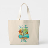 Persoonlijk Tropisch Eiland Grote Tote Bag (Achterkant)