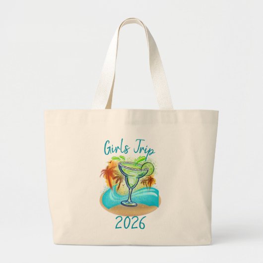 Persoonlijk Tropisch Eiland Grote Tote Bag (Voorkant)