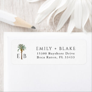 Persoonlijk tropisch monogram palm logo etiket