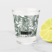 Persoonlijk Tropisch Monstera-blad Shot Glas (Voorkant)