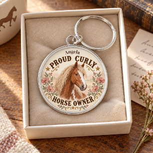 Persoonlijk trots Amerikaans Bashkir Curly paard Sleutelhanger