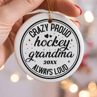 Persoonlijk trots Hockey Oma Kerstcadeau Keramisch Ornament