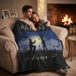 Persoonlijk 'Trouw met me' Huwelijksaanzoek Fleece Deken