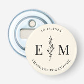 Persoonlijk trouwcadeau Elegante knop Button Flesopener (Voorkant)