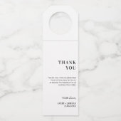 Persoonlijk trouwcadeau feest gastvrouw cadeau flessenhanger (Voorkant)