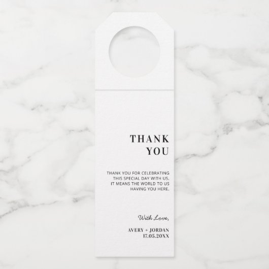 Persoonlijk trouwcadeau feest hostess cadeau flessenhanger (Voorkant)