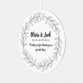 Persoonlijk trouwcadeau metalen ornament (Voorkant links)