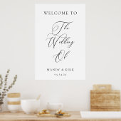 Persoonlijk trouwelcome bord 24x36 poster (Keuken)