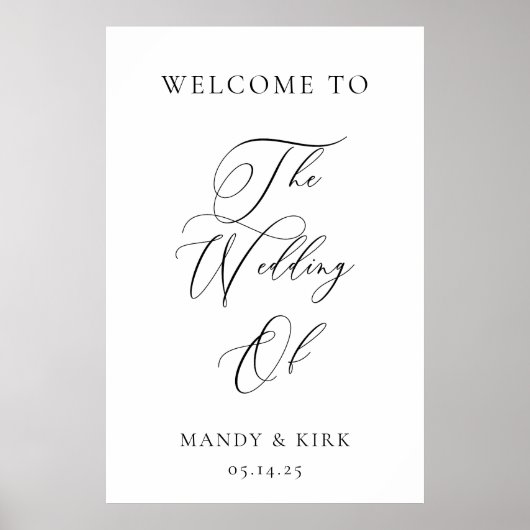 Persoonlijk trouwelcome bord 24x36 poster (Voorkant)