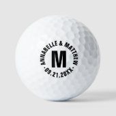 Persoonlijk Trouwerinitialen Huwelijk Golfballen (Voorkant)