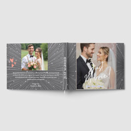 Persoonlijk trouwgastboek met foto van het koppel gastenboek