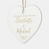 Persoonlijk trouwlogo jubileum goud keramisch ornament (Links)