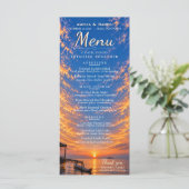 Persoonlijk Trouwmenu bij Zonsondergang Menu (Staand voorkant)