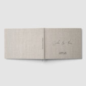 Persoonlijk Trouwmodern Minimalistisch Nep Linnen Gastenboek (Volledig)