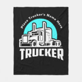 Persoonlijk Trucker Geschenk Dekbed Fleece Deken (Voorkant)