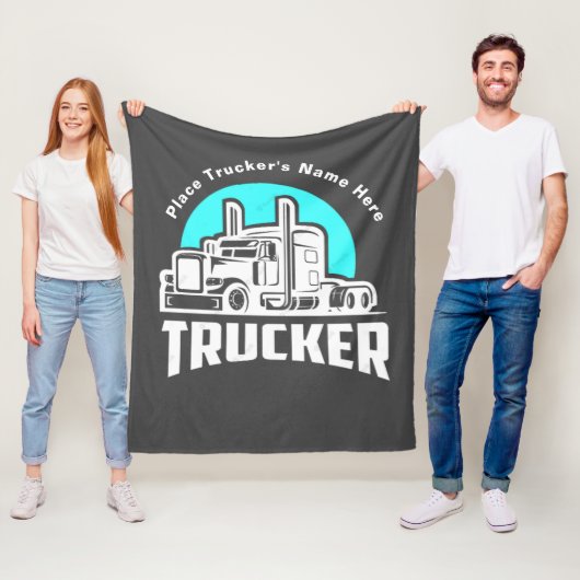 Persoonlijk Trucker Geschenk Dekbed Fleece Deken (In situ)