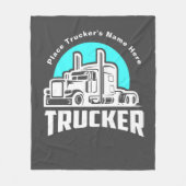 Persoonlijk Trucker Geschenk Dekbed Fleece Deken (Voorkant)