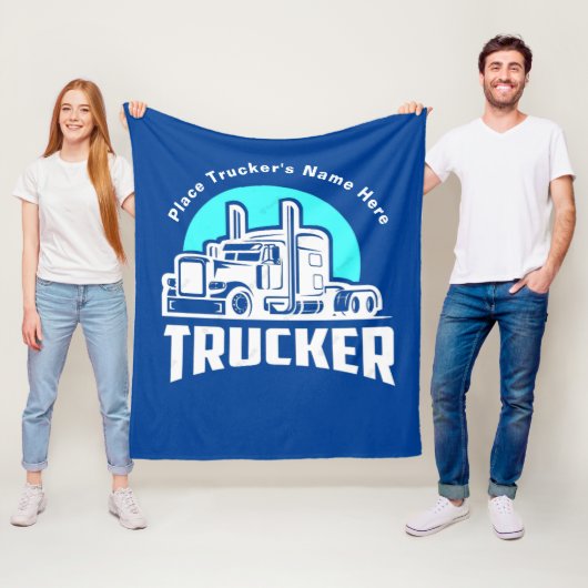 Persoonlijk Trucker Geschenk Dekbed Fleece Deken (In situ)