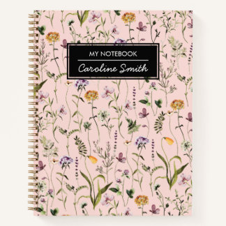 Persoonlijk Tuin Bloemenpatroon van Wilde Bloemen Notitieboek