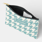 Persoonlijk turquoise blauw groen houndstooth patr etui (Open)