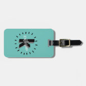 Persoonlijk Turquoise Blauw Monogram Bagagelabel (Voorkant horizontaal)