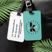 Persoonlijk Turquoise Blauw Monogram