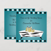 Persoonlijk Turquoise en Zebra Vrijgezellenfeest Kaart (Voorkant / Achterkant)