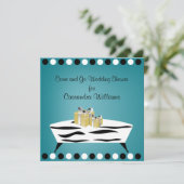 Persoonlijk Turquoise en Zebra Vrijgezellenfeest Kaart (Staand voorkant)