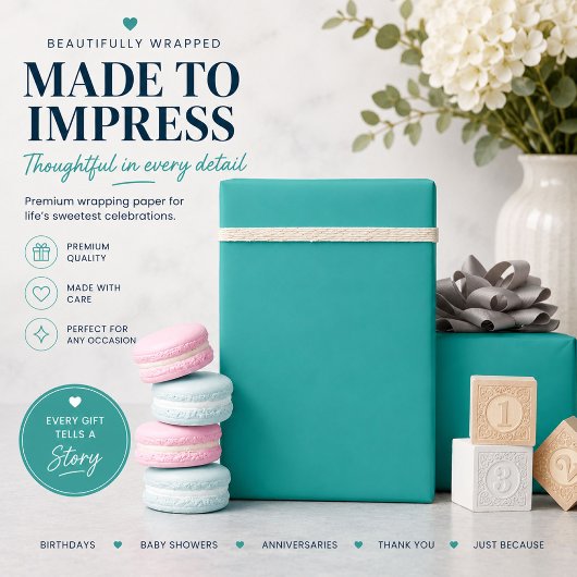 Persoonlijk Turquoise Inpakpapier
