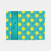 Persoonlijk turquoise softball-patroon fleece deken (Voorkant (Horizontaal))
